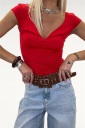 maglia con scollo a v red